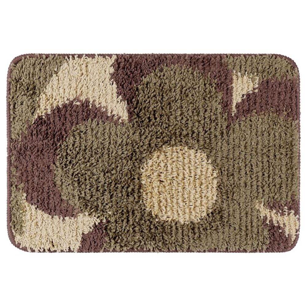 Washable Bath Carpet for Bathroom Floor, Tub 16" x 24" Brown
